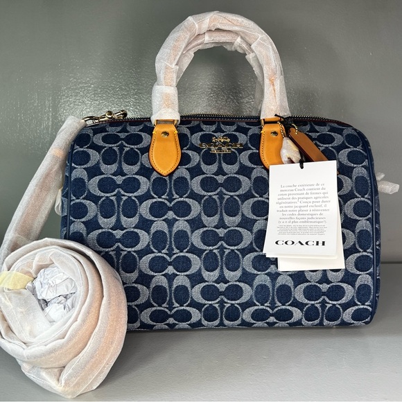 Coach Rowan Large Satchel Bag In Signature Canvas - Picture 10 of 14